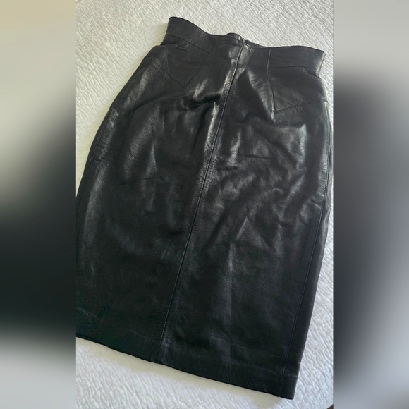 ✨️✨️✨️vintage Leather Skirt North Beach Michael Hoban size 7/8 - Picture 1 of 5